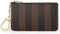Rauder Luxury Zip Key Chain Pouch | Mini Coin Purse Wallet Card Holder with Clasp | for Men Women - Coated Canvas (Brown Stripe)...