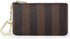 Rauder Luxury Zip Key Chain Pouch | Mini Coin Purse Wallet Card Holder with Clasp | for Men Women - Coated Canvas (Brown Stripe)...