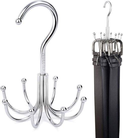 ZEDODIER Belt Hanger, 2 Pack Belt Rack Closet Accessories Organizer, Maximum 24 Storage Capacity, Hanging Holder Storage Hook for Belt, Bra, Tank ...