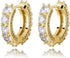 TOPGRILLZ Gold Plated Hoop Earrings For Men 14K Golden Silver Plated 5A+ Cubic Zirconia Huggie Earrings Cartilage Hypoallergenic Cuff Earrings Tre...