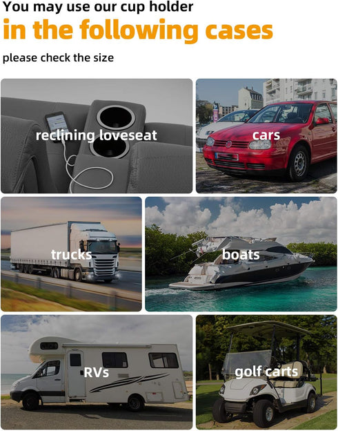 JoyTutus Cup Holder Insert 4pcs for RV Boat Car Couch Golf Cart, Elegant Chrome, Large Plastic Universal Drop in Cup Holder for Pontoon Table Sofa...