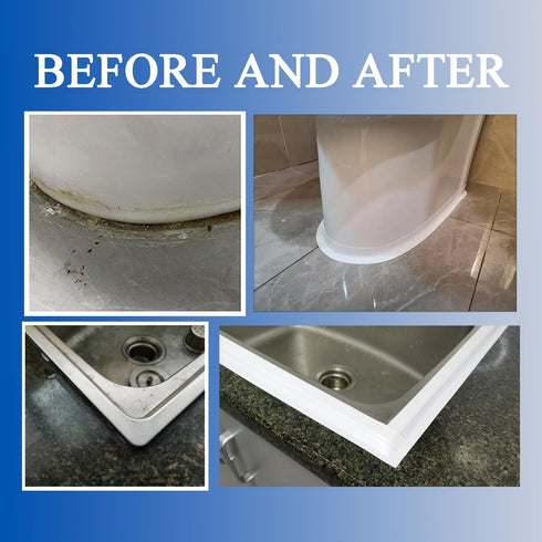 2PC White Caulk Tape for Bath and Kitchen, Peel and Stick Caulk Strips for Bathroom Waterproof, Toilet Caulk Strips Self Adhesive Toilet Tape for ...