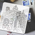 FINGERINSPIRE City Buildings Stencil 11.8x11.8inch Plastic PET Painting Stencil Large Square Stencil Morden Buildings Template Reusable Washable S...
