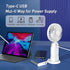 Portable Handheld Fan, 3-in-1 Handheld 5-Speed USB Rechargeable Folding Fan with Base & Digital Display, Foldable Fan for Commuting, Travel, White...