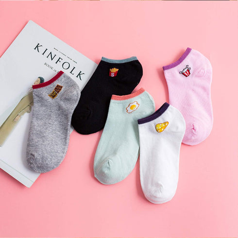 Jinny's Shoppe Women’s Novelty Cute Ankle Socks – 5 Pairs Colorful Soft Cozy Lovely Cotton Socks for Everyday Casual Wear...