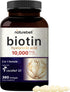 Biotin 10000mcg + Hyaluronic Acid 25mg | 360 Coconut Oil Softgels, Premium Biotin Vitamins for Hair Skin and Nails, Highly Purified and Bioavailab...