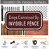 2 Pack Dogs Contained by Invisible Fence Signs 12 x 6 Inches Dog Warning Yard Signs Metal Reflective Sturdy Rust Aluminum Waterproof Easy to Insta...