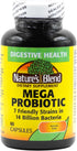 Natures Blend Mega Probiotic Capsules, 60 Count Per Bottle...