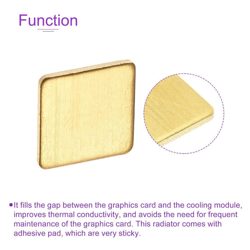 DMiotech 5 Pack 12 x 12 x 1mm IC Chips Heatsink Copper Pad Thermal Kit Cooler Shim for PC Laptop...
