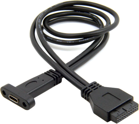 cablecc Single Port USB 3.1 Type C USB-C Female to USB 3.0 Motherboard 19pin Header Cable 40cm...