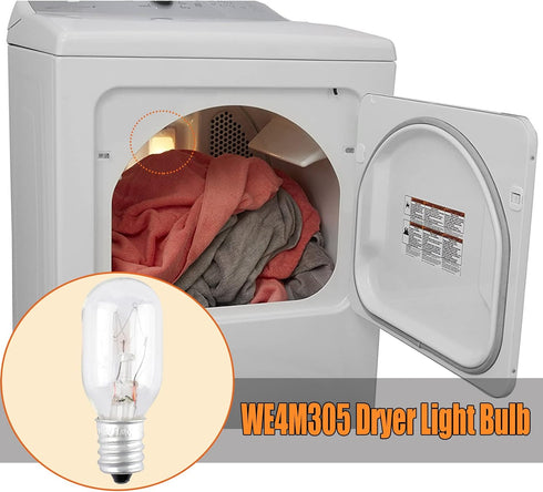 WE4M305 Dryer Light Bulb for GE/General Electric 110v 10watt Appliance Bulb (4 pack)