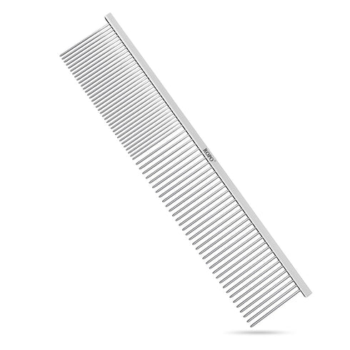 ROPO Dog Comb Tool for Removing Matted Fur - Pet Dematting Comb with Rounded Teeth and Non-Slip Grip Handle - Prevents Knots and Mats for Long and...