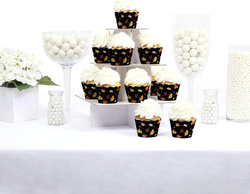 Big Dot of Happiness Fall Leaves - Give Thanks Party Decorations - Fall or Thanksgiving Cupcake Wrappers - Set of 12...