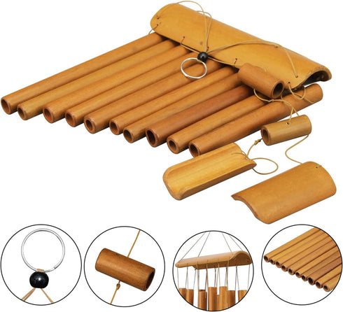 Windchimes Outdoors, Memorial Wind Chimes, Bamboo Wind Chimes for Outside Clearance Deep Tone for Patio Garden Home Décor, Natural Beautiful Sound...