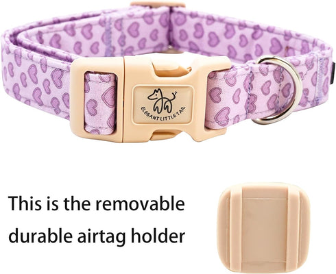 Elegant little tail Airtag Dog Collar, Valentine's Day Dog Collar Pet with Airtag Holder Heart Pet Collar Dog Girl Boy Puppy Collar Adjustable Dog...