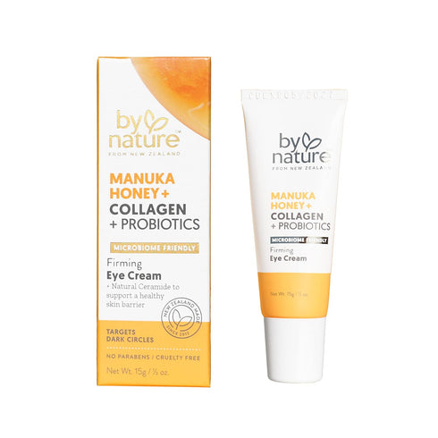 By Nature Eye Cream - Manuka Honey, Collagen, and Probiotics - Hydrating Under Eye Cream for Dark Circles - Skincare from New Zealand - .5oz...