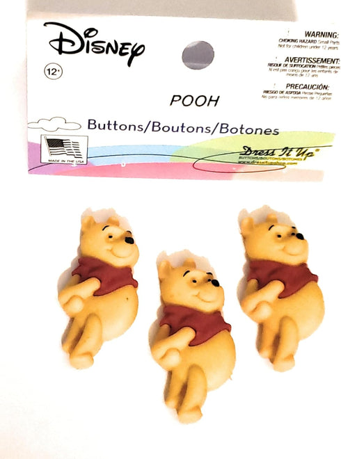 Disney Winnie The Pooh Buttons by Dress It Up Buttons & Embellishments - 3 Piece - Pooh...