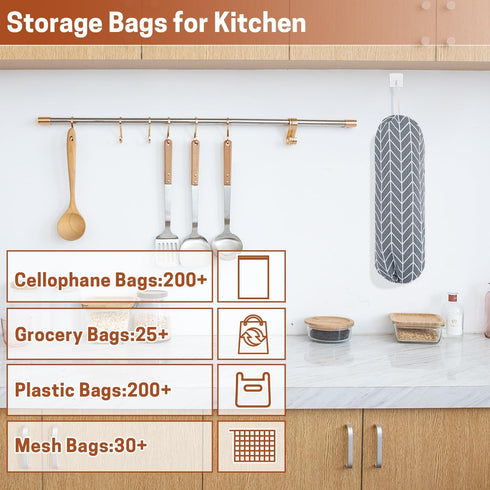 SWISSELITE 2Pcs Plastic Bag Holder, Reusable Plastic Bag Organizer Wall Mount, Large Grocery Bag Storage Dispenser, 22x9 IN...
