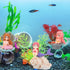 3-Pack Mermaid Fish Tank Decorations Ornament Miniature Mermaid Figurines with Simulated Seaweed Fish Playmate for Fish Tank...