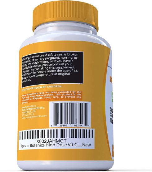 High Dose Extra Strength 1200mg Vitamin C + Zinc Complex for Immune Support Health 120 Capsule 2 Month Supply Veggie Capsule Non-GMO Gluten Free V...