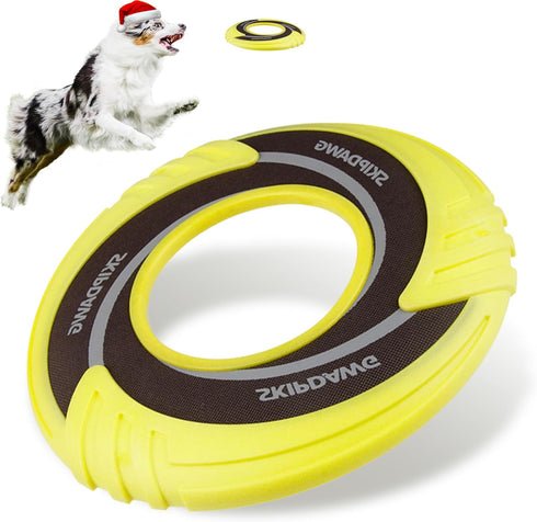 SKIPDAWG Interactive Dog Tug Toy, Dog Flying Disc Dog Water Toy Non-Toxic Light TPR/Nylon Fabric, Pet Training Toys/Outdoor Exercise Toys for Dogs...