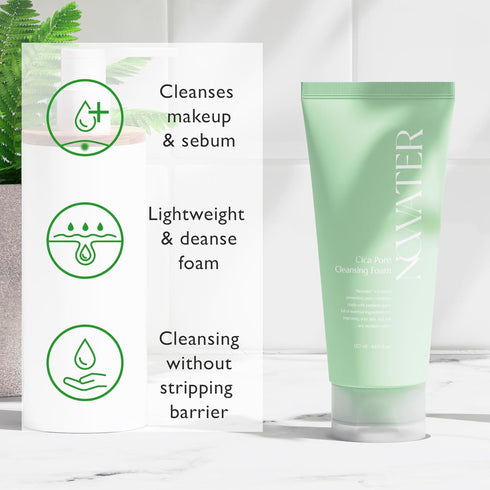 Cica Pore Cleansing Foam | Pore Cleansing and Sebum Control | Cica, Hyaluronic Acid, Aloe | Daily Face Wash | Korean Skin Care for face (4.05 fl.o...