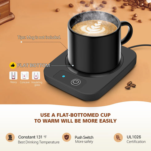 Coffee Mug Warmer, Smart Candle Warmer, Electric Cup Warmer with Aluminum Metal Panel for Office, Desk Accessories, Cup Warmer Electric Beverage W...