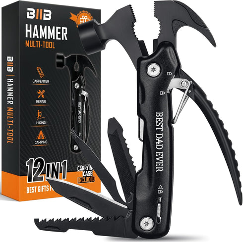 BIIB Father's Day Gifts from Daughter Wife Son, 12 in 1 Hammer Multitool Dad Gifts, Father's Day Gifts for Dad, Birthday Gifts for Men, Him, Grand...