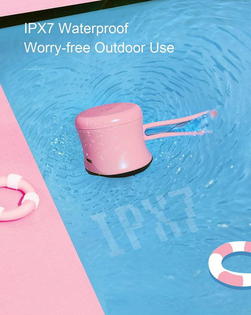 EWA A119 Mini Bluetooth Speaker with Lanyard, Small Speaker with Bass Radiator, IPX7 Waterproof, Tiny but Powerful, Cute Metal Wireless Portable S...