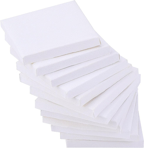 Outus 12 Pack Mini Canvas Panels for Painting Craft Drawing (3 x 3 Inch)...