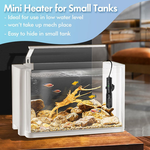 Orlushy 25W Small Submersible Aquarium Heater, Constant Temperature Betta Fish Tank Heater of 78?for 1-6 Gallons Freshwater & Saltwater Tanks...