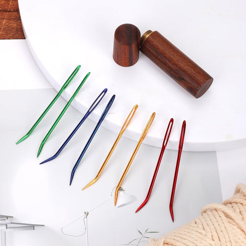 8pcs Large Eye Darning Needles for Wool, Stainless Steel Embroidery Needles Large Eye Hand Knitting Needles Tapestry Needles Yarn Sewing Needle wi...