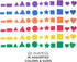 Set, 6 Acrylic Paint Colors, 1 Paintbrush, 8 in. x 10 in, Rainbow Unicorn...