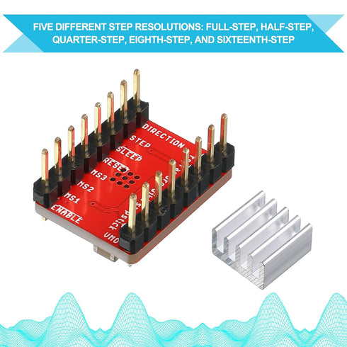 10 Pieces Stepper Motor Driver Module with Heat Sink Compatible with Stepstick Stepper A4988 3D Printer Reprap, CNC Machine or Robotics...
