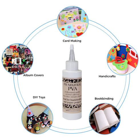 Lineco, Books by Hand Archival Ph Neutral PVA Adhesive, 4 oz, Professional Adhesive Glue. Bookbinding/Paper Projects. Dries Clear, Remains Flexibl...