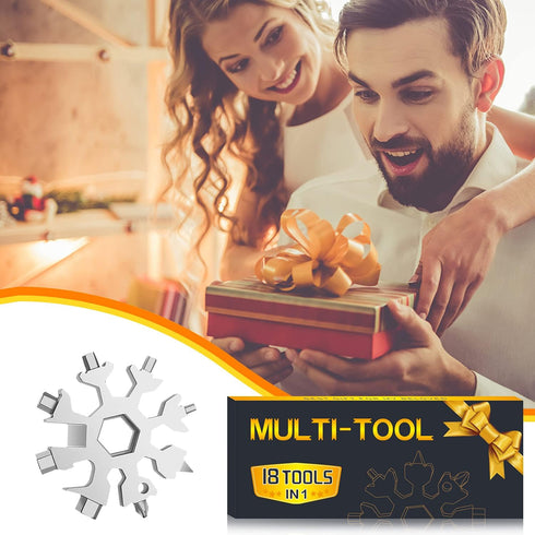 Stocking Stuffers for Men Dad Gifts, Multi Tool 2 Pack 18 in 1 Snowflake Hand Tools Christmas Xmas Gifts for Men and Women Outdoors Camping Portab...