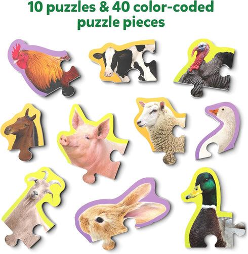 Skillmatics Step by Step Puzzle - 40 Piece Farm Animal Jigsaw & Toddler Puzzles, Educational Montessori Toy for Boys & Girls, Gifts for Kids Ages ...