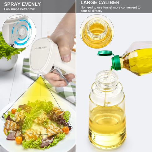 Olive oil Sprayer for Cooking, 240ml Olive Oil Spray Bottle, Glass Olive Oil Sprayer Mister, Oil Sprayer for Air Fryer, BBQ, Salad, Baking, Grilli...