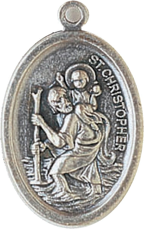 Lot of 4 Saint St Christopher Silver Tone Tone 1 Inch Protection Medal Charm Pendant...