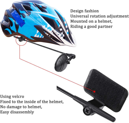 Accmor 2 Pack Bike Helmet Mirror, 360 Degree Adjustable Lightweight Bicycle Cycling Rear View Helmet Mirror for Cycling, Cycling Accessories...