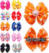 PET SHOW Bowknot Dog Hair Bows with French Barrette Clips Pet Puppies Yorkie Teddy Grooming Hair Accessories Pack of 10 (Paw Bone Printed)...