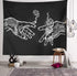 Wall Tapestry White and Black Floral Hands, Funny Creative Hippie Boho Novelty Tapestry Wall Hanging, Art Decor Print Fabric for Bedroom Living Ro...