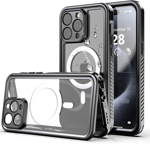 Waterproof Case for iPhone 15 Pro Max Case Anti-Scratch, Full-Body Shockproof,Dustproof, Anti-Stain,Camera Lens Protector Phone Case with Build-in...
