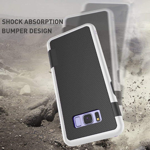 Jeylly S8 Case, Galaxy S8 Case with 2 Pack HD Soft Screen Protector, Contrasting Colors Ultra Slim One-Piece Anti-Slip Rugged Soft TPU Bumper Shoc...