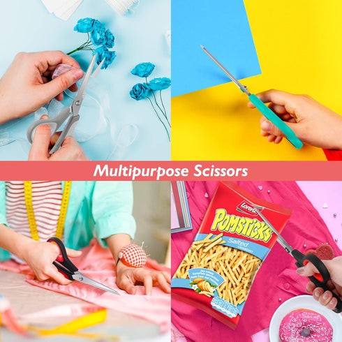 Scissors, Huhuhero 8.7" Multipurpose Scissors Heavy Duty, Titanium Sharp Scissors for Office Home Sewing High School Students, Comfort Grip Handle...