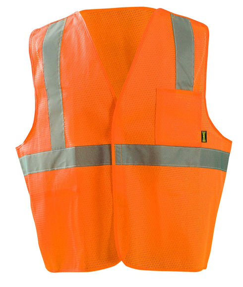 OccuNomix unisex adult Class 2 Mesh / 5pt Breakaway Hook & Loop safety vests, Orange, Small US...