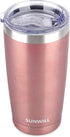 SUNWILL Travel Coffee Tumbler 20 oz, Insulated Mug with Lid, Stainless Steel Cup for Hot and Cold Drinks, Rose Gold...
