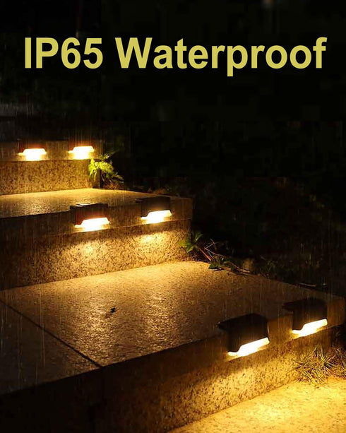 Solar Deck Lights Outdoor 8 Pack, Solar Lights Outdoor for Patio Brown Solar Step Lights LED Waterproof Lighting for Outdoor Stair, Deck,Patio,Yar...
