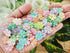 HukDok Mini Flowers with Thread Stem Mulberry Paper Flower Embellishment Card Craft Supplies Scrapbooking DIY Card Crafts Projects. (Pastel Tones)...