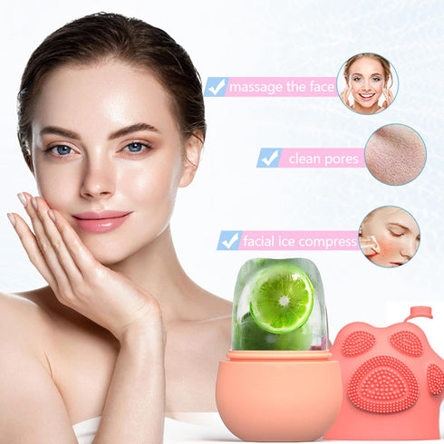 Ice Face Roller, Joyeee Silicone Ice Roller For Face and Eyes Puffiness Relief Reusable Face Ice Cubes Migraine Pain Relief Facial Ice Mold Skinca...